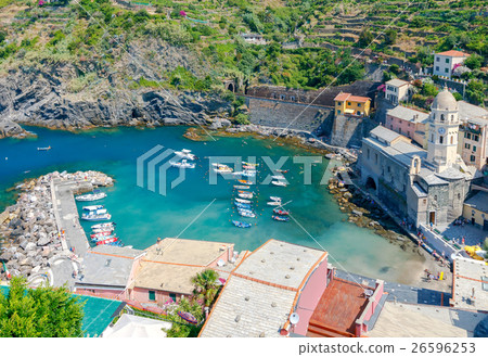 Vernazza. The old village with colorful houses. Vernazza. The old village with colorful houses. 26596253