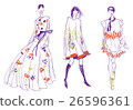 Fashion Sketch of Three Beautiful Women 26596361