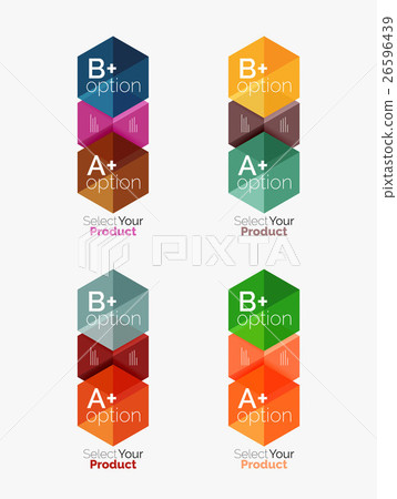 Set of business hexagon layouts with text and Set of business hexagon layouts with text and 26596439