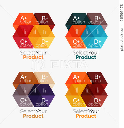 Set of abstract geometric hexagon design with 26596478