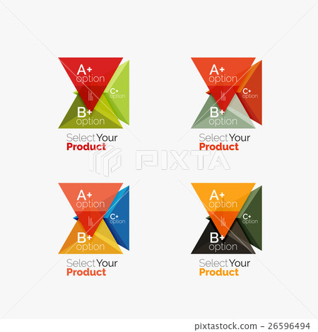Set of triangle option infographic layouts Set of triangle option infographic layouts 26596494