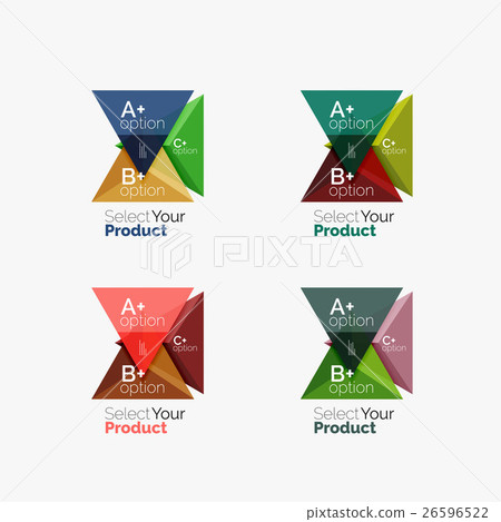Set of triangle infographic layouts with text and Set of triangle infographic layouts with text and 26596522
