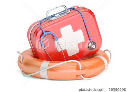 First Aid Kit and Life buoy. First Aid concept 26596698