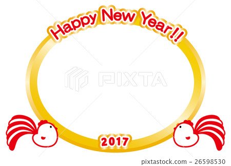 Photo frame New Year's card 2017 HappyNewYear Chicken Photo frame New Year's card 2017 HappyNewYear Chicken 26598530