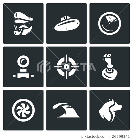 Vector Set of Submarine Icons.  26599341