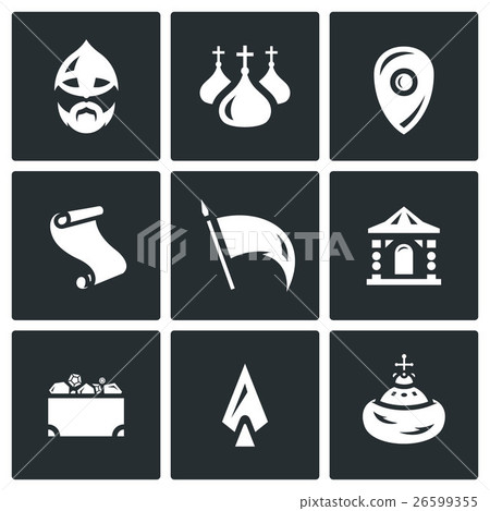 Vector Set of Ancient Russia Icons. Vector Set of Ancient Russia Icons. 26599355
