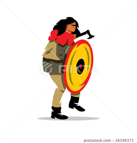 Vector Viking warrior with shield and ax  26599371