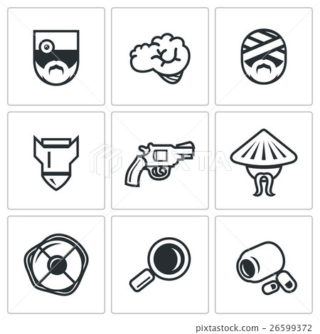 Vector Set of Military Rehabilitation Icons.  26599372