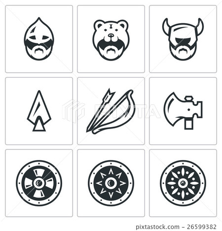 Vector Set of Viking Weapons Icons. Vector Set of Viking Weapons Icons. 26599382