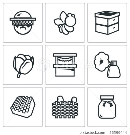 Vector Set of Apiary Icons. Vector Set of Apiary Icons. 26599444