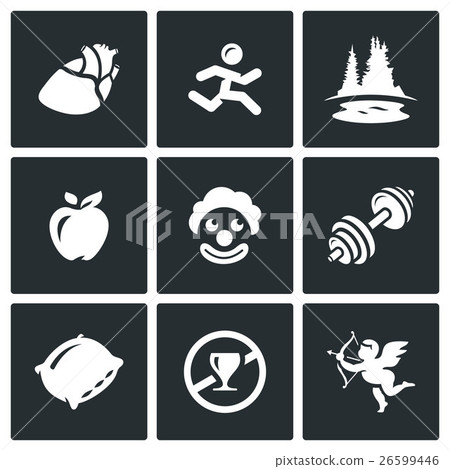 Vector Set of Long Life Icons. 26599446