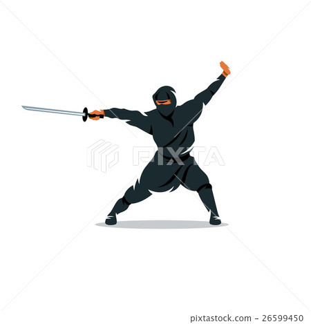 Vector Asian Ninja Cartoon Illustration.  26599450