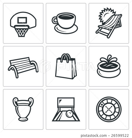 Vector Set of Recreation and Entertainment Icons. Vector Set of Recreation and Entertainment Icons. 26599522
