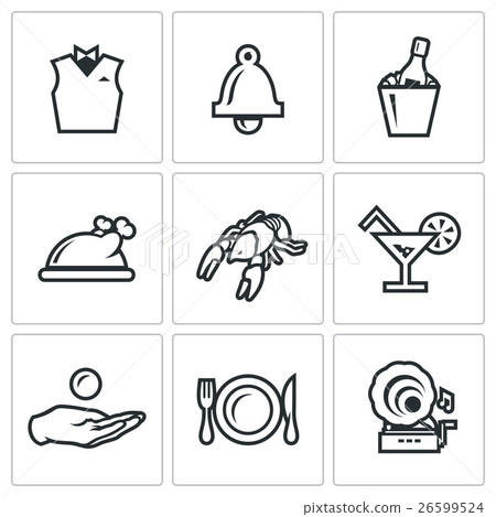 Vector Set of Restaurant Icons. Vector Set of Restaurant Icons. 26599524