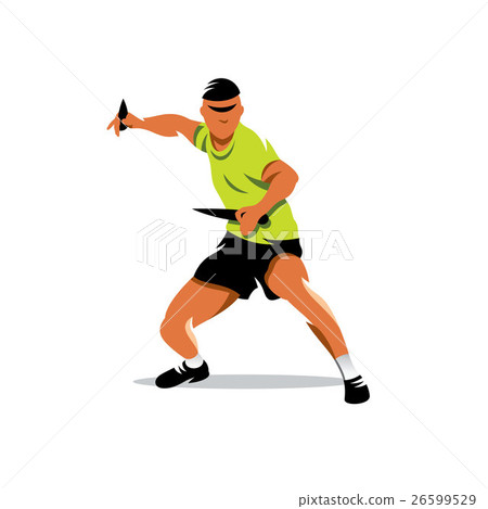 Vector Knife thrower Cartoon Illustration. Vector Knife thrower Cartoon Illustration. 26599529