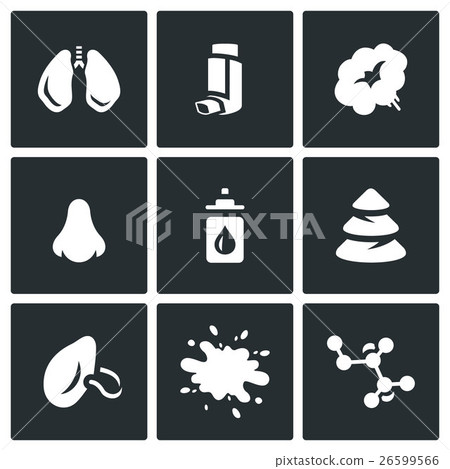 Vector Set of Respiratory Disease Icons.  26599566