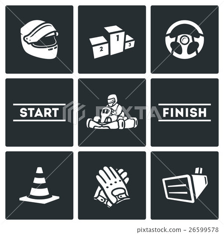 Vector Set of Karting Icons.  26599578