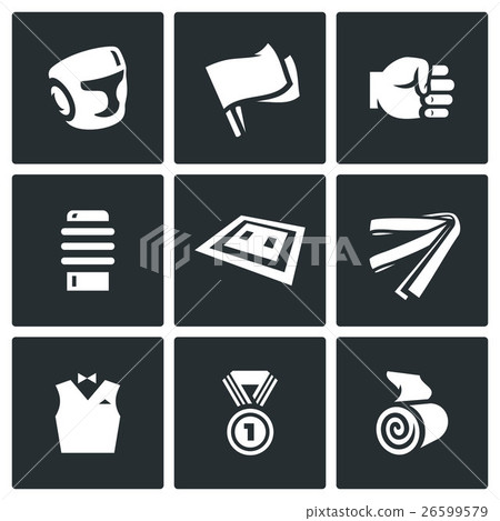 Vector Set of Karate Icons.  26599579