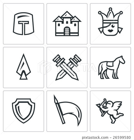 Vector Set of Kingdom Icons. Vector Set of Kingdom Icons. 26599580