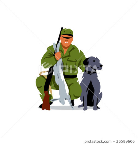 Vector Hunting. Hunter with prey. Vector Hunting. Hunter with prey. 26599606