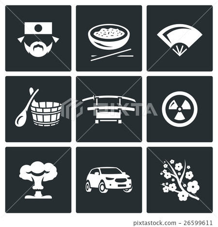 Vector Set of Japan Icons. 26599611