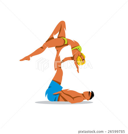 Vector Acroyoga Cartoon Illustration. Vector Acroyoga Cartoon Illustration. 26599785