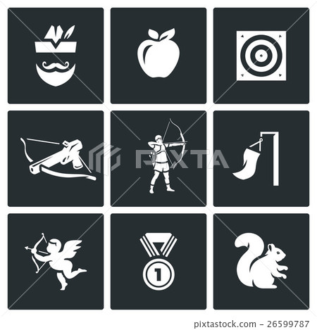 Vector Set of Archery Icons.  26599787