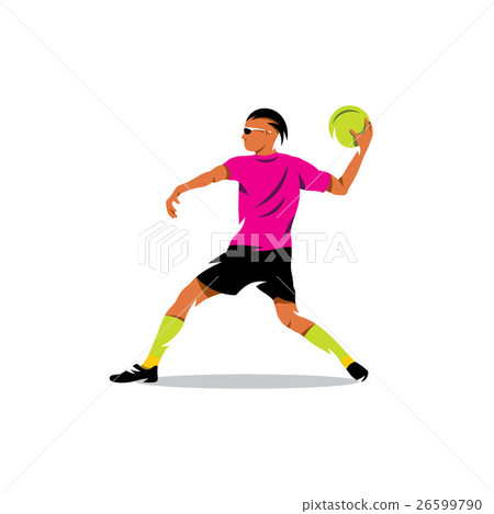 Vector Dodgeball Cartoon Illustration. Vector Dodgeball Cartoon Illustration. 26599790
