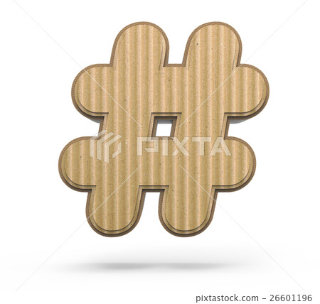 corrugated hashtag mark 26601196