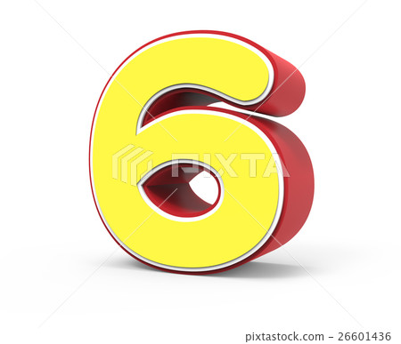 yellow number 6 - Stock Illustration [26601436] - PIXTA