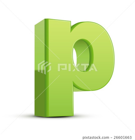 lowercase grass green letter P 26601663