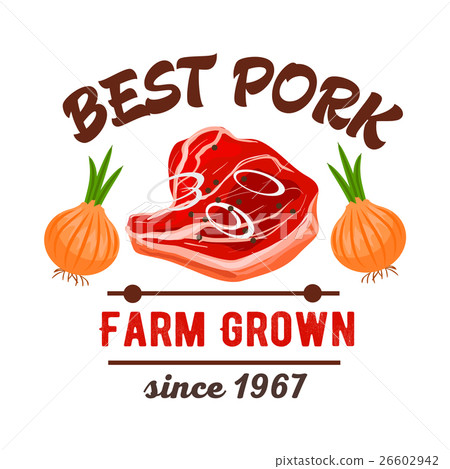Butcher shop best pork meat vector icon 26602942