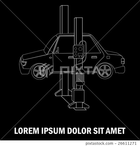 Car repair on auto lift. Car repair on auto lift. 26611271