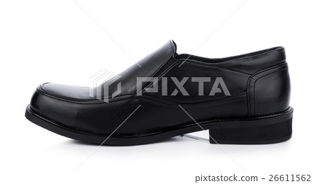 Black Leather shoes isolated on white background 26611562