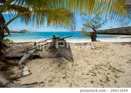 boat in sandy beach in Antsiranana bay Madagascar boat in sandy beach in Antsiranana bay Madagascar 26611644