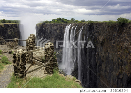 The Victoria falls in Zambia The Victoria falls in Zambia 26616294