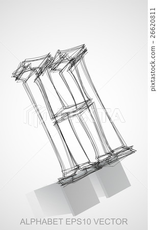 Vector illustration of a Ink sketched H. Hand 26620811