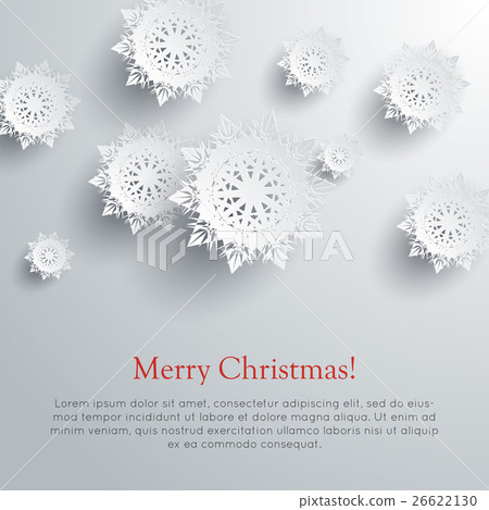 Merry Christmas Snowflakes Background. Vector 26622130