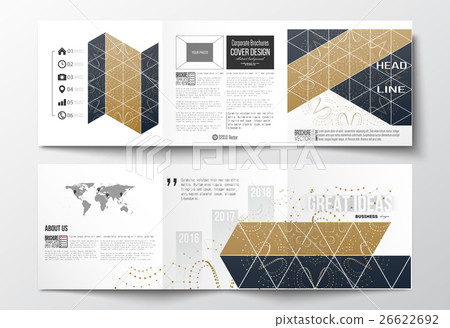 Set of tri-fold brochures, square design templates Set of tri-fold brochures, square design templates 26622692