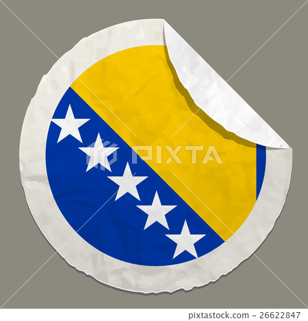 Bosnia and Herzegovina flag on a paper label 26622847