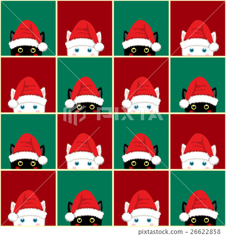 Black White Cat Chess board Christmas Background Black White Cat Chess board Christmas Background 26622858