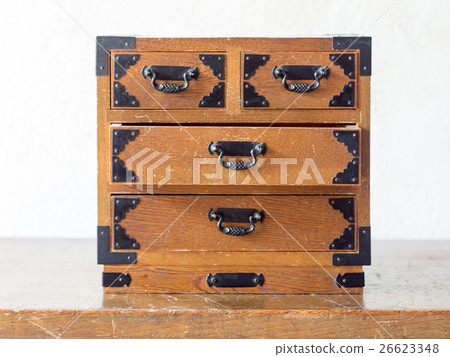 Wooden antique Asian style drawer type glove compartment 26623348