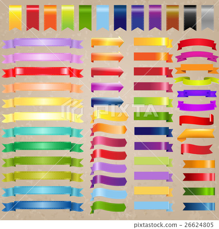 Web Ribbon Set With Old Background Web Ribbon Set With Old Background 26624805