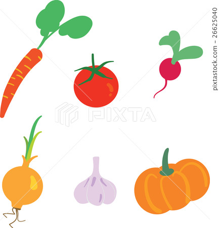 Vegetables set in flat bright vector graphic - Stock Illustration ...