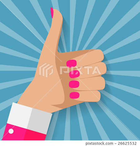 Flat Design Thumbs Up Background . Vector - Stock Illustration ...
