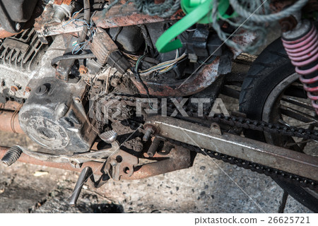 The image of old engine motorcycle for repair. The image of old engine motorcycle for repair. 26625721