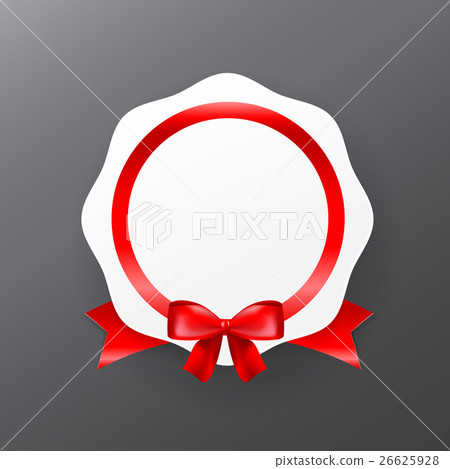 044 White badge banner with red ribbon vector 044 White badge banner with red ribbon vector 26625928