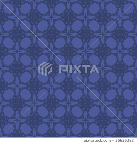 Blue Ornamental Seamless Line Pattern. Blue Ornamental Seamless Line Pattern. 26626388