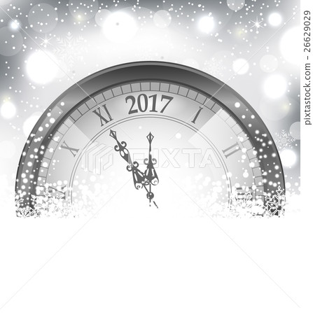 2017 New Year Midnight, Snowing Background with 2017 New Year Midnight, Snowing Background with 26629029