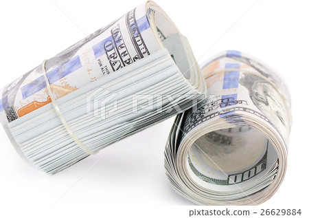 The dollar banknotes isolated on white 26629884